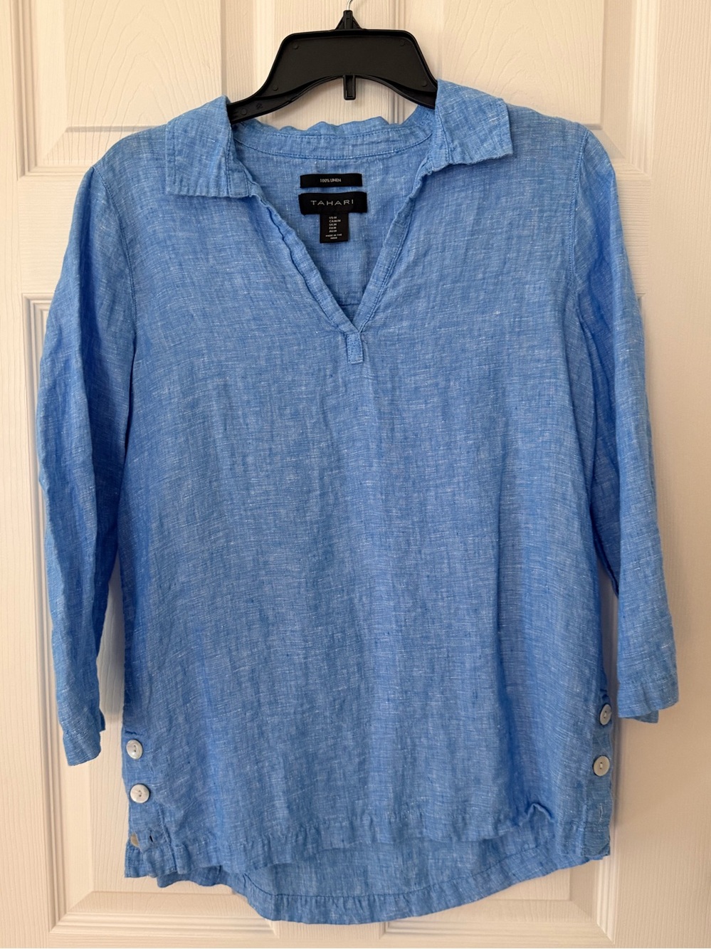 Tahari Linen Top Medium